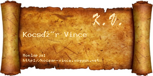 Kocsár Vince névjegykártya